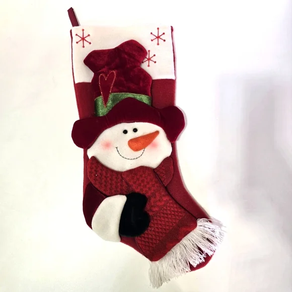 Whimsical 3D snowman Christmas stocking - Picture 1 of 5
